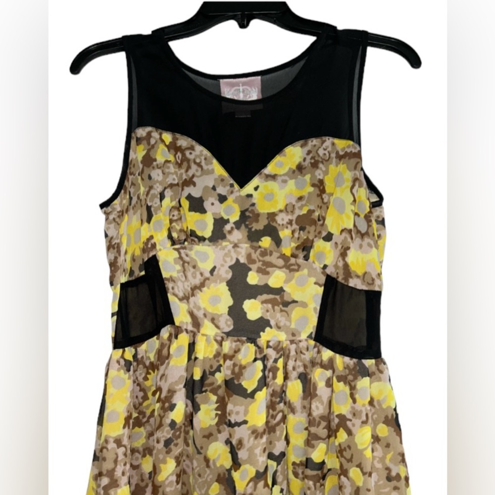 πROMEO & JULIET COUTURE! HIGH-LOW DRESS! SUPER SLEEK! SHEER TOP & SIDE PANELS! - Picture 4 of 16